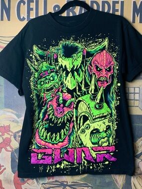 GWAR Faces Neon Monster Graphic T-Shirt